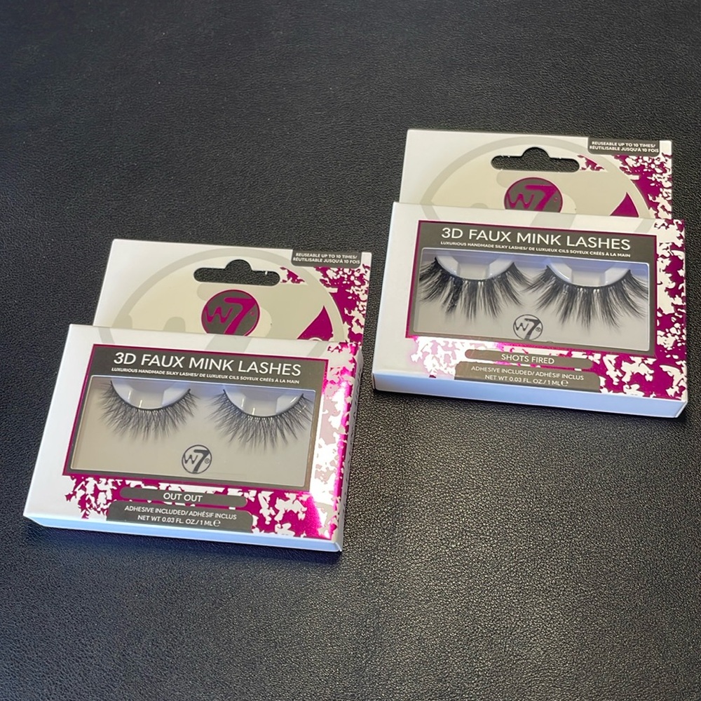 3/$25 Two pairs of handmade false eyelashes glue included | W7 NWT